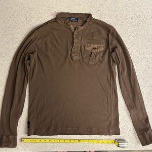 Brown Long Sleeve Polo Shirt